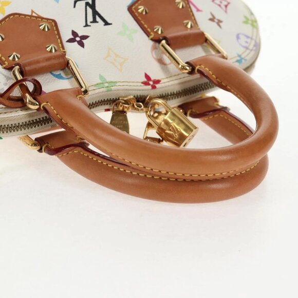 LOUIS VUITTON Monogram Multicolor Alma Hand Bag White M92647 LV Auth 133443V - Picture 8 of 16